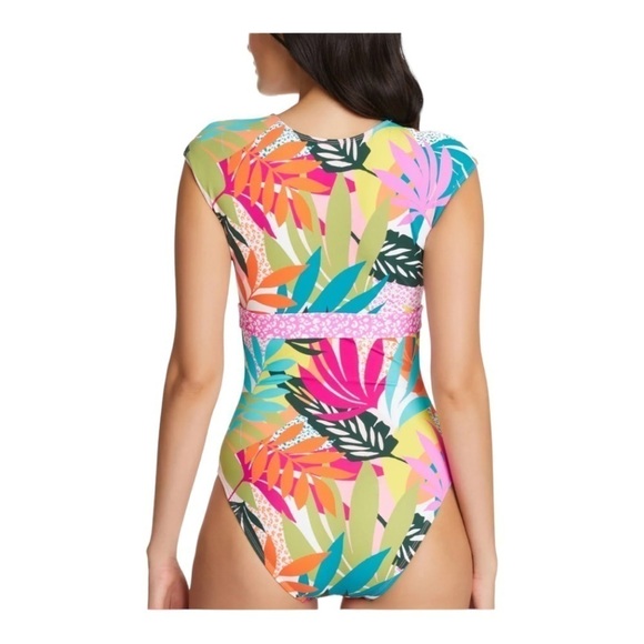 Bleu Rod Beattie Wild At Heart Cap Sleeve One Piece NWT - Picture 3 of 5